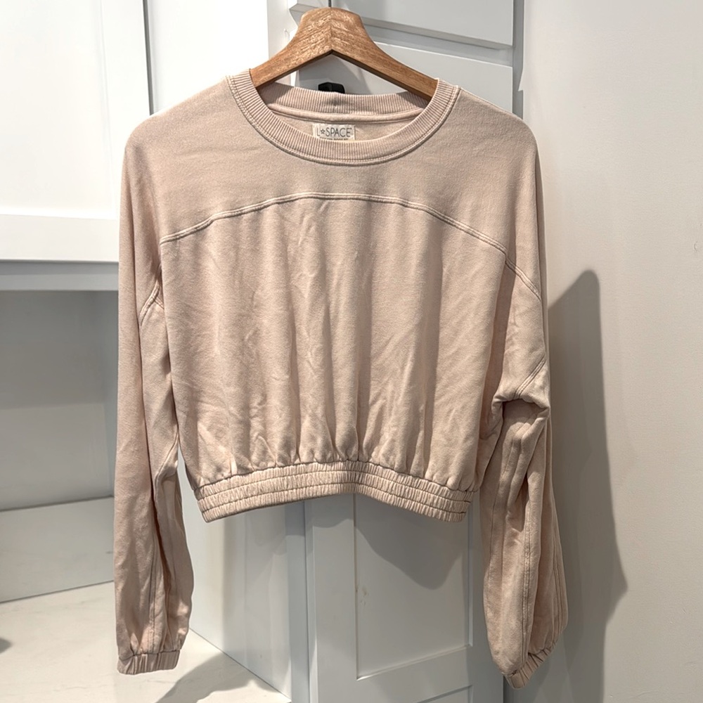 Women's L SPACE Cream Cropped Top